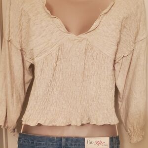 Entro Cream Textured Blouse